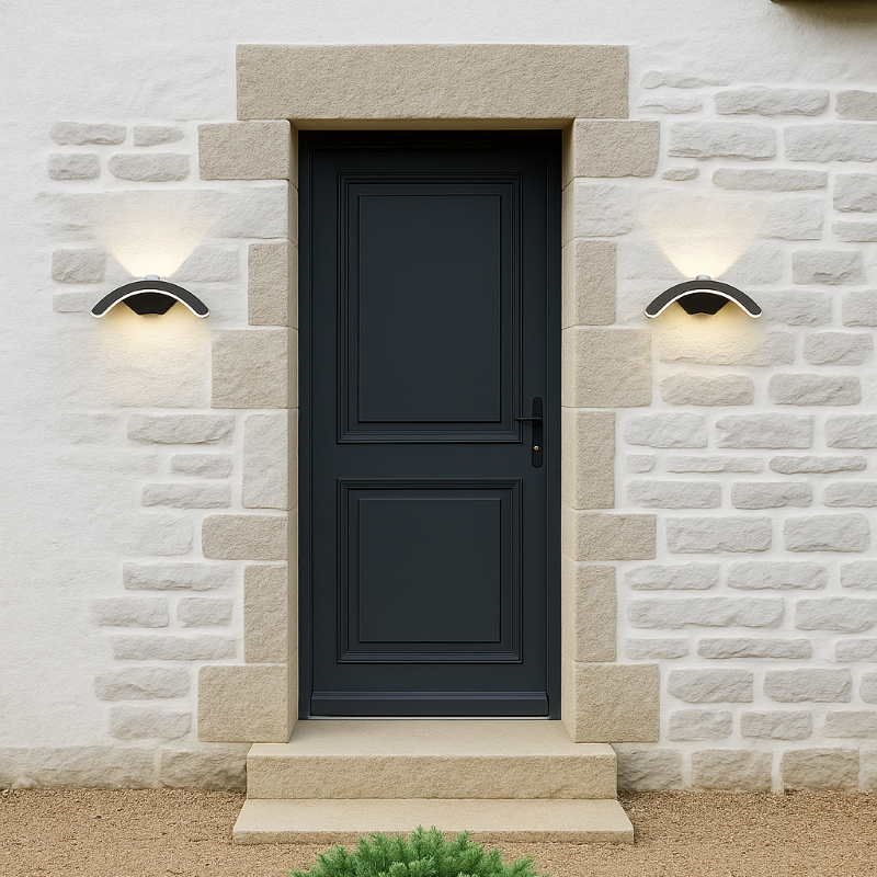 APPLIQUE MURALE EXTERIEUR DE PART ET D'AUTRE D'UNE PORTE D'ENTREE