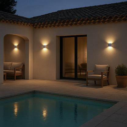 applique murale exterieur luminaled éclairant piscine