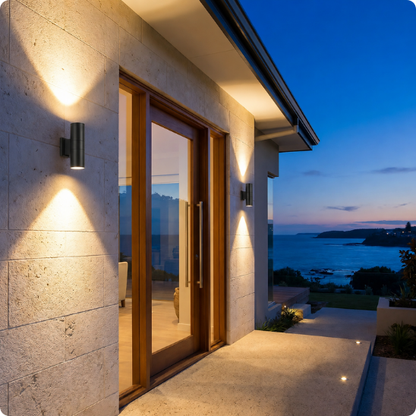 applique murale extérieur pour terrasse Chic balnc chaud éclairant une allée