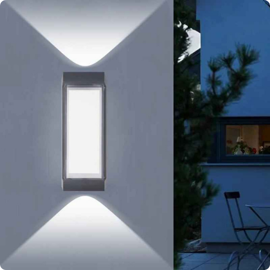 Applique murale exterieure Eclat blanc froid vue de près