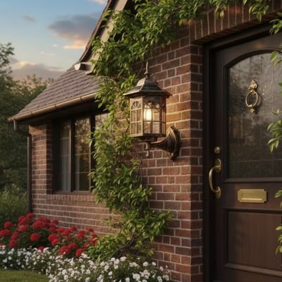 Applique solaire exterieur éclairant une entrée