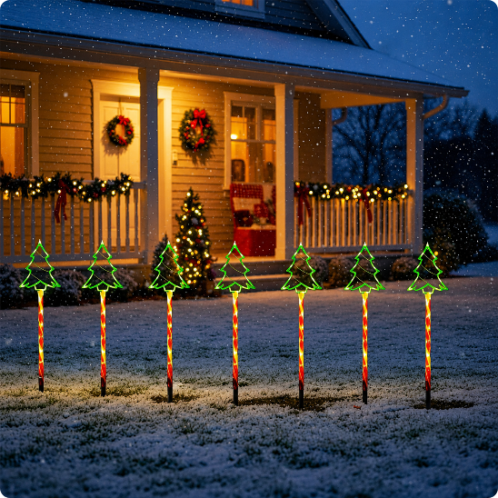 décorations extérieures pour Noël Sapins Lumineux résistant aux intempéries