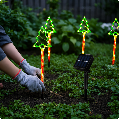 décorations extérieures pour Noël Sapins Lumineux plantés dans le sol