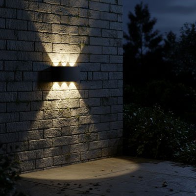 Éclairage extérieur mural Ellipse sur mur en briques