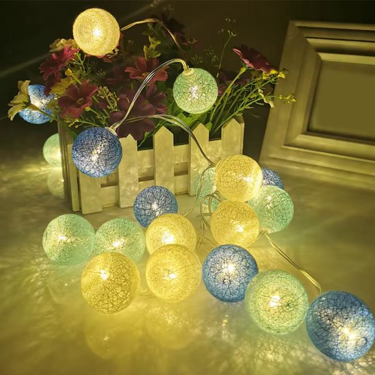 Guirlande lumineuse boule bleue
