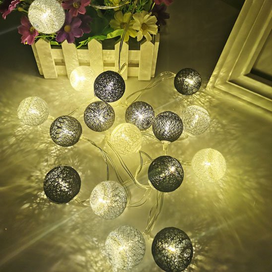 Guirlande lumineuse boule grise