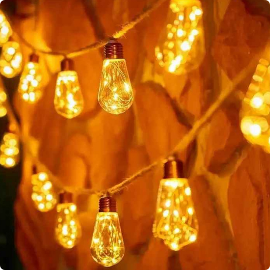 guirlande lumineuse extérieur solaire Nature vue en détail