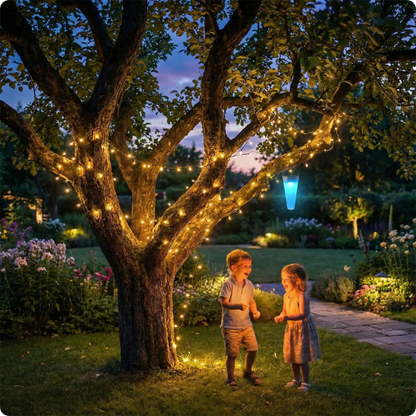 Guirlande pour extérieur Magellan décorant un arbre