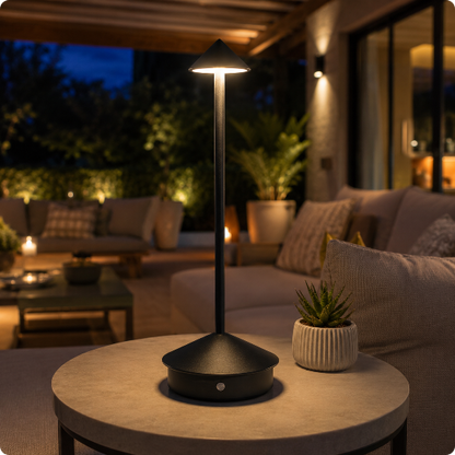 Lampe de table Lysia Touch noire vue de près