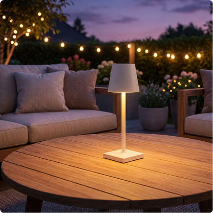 lampe de table rechargeable Elora Touch posée sur une table