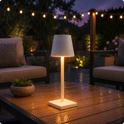lampe de table rechargeable Elora Touch blache résistant à la pluie