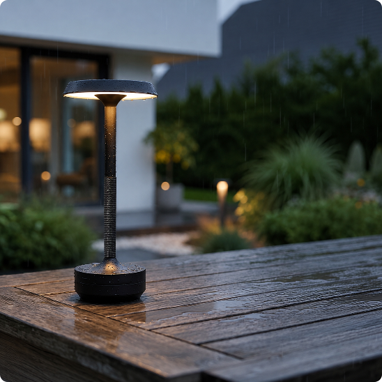 Lampe de table sans fil Luminia résistant à la pluie