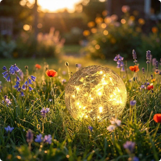 Lampe exterieur solaire Craquelée dans un jardin