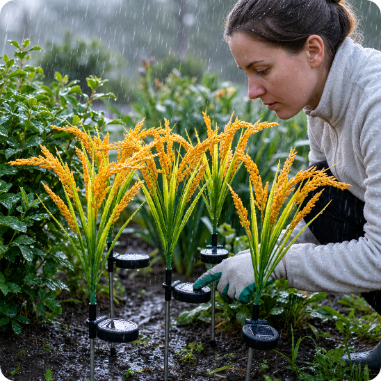 Lampe pour jardin solaire Epi de blé résistant à la pluie