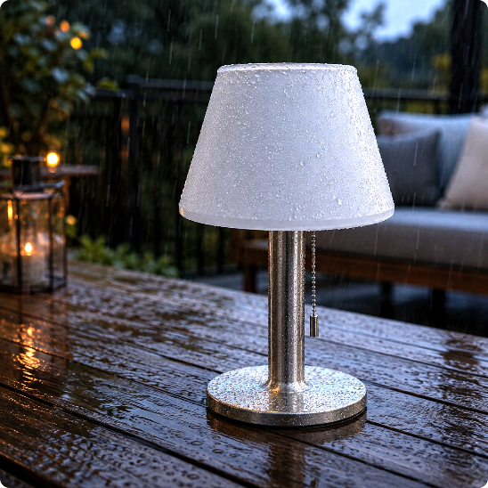 Lampe solaire de table Tiréo résistant aux intempéries
