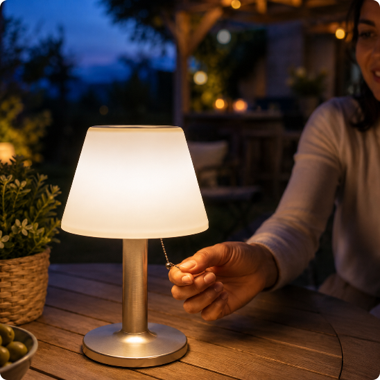 Lampe solaire de table Tiréo facile à manipuler