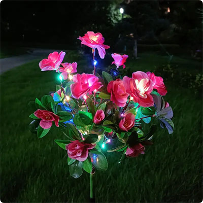 lampe solaire jardin Azalée vue de près