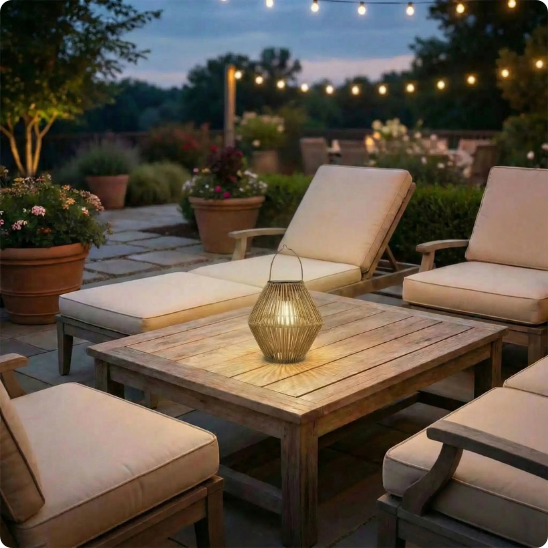 lanterne Alpha posée sur une table