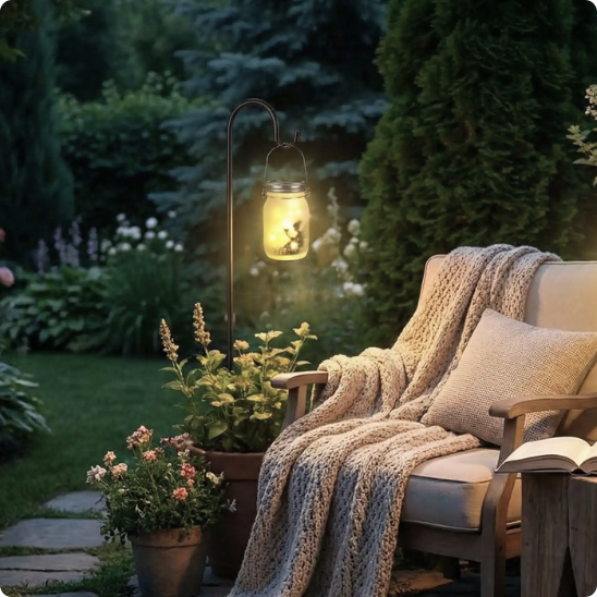 lanterne solaire extérieur Clochette suspendue à un piquet porte lanterne