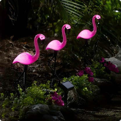 Lumiere exterieur Flamant rose par lot de 3