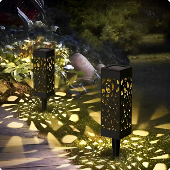 lampe solaire extérieur Décor vue de près