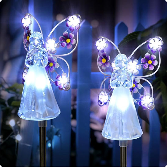 Luminaire solaire extérieur Angel en double
