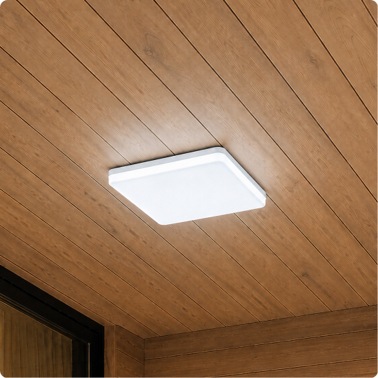 Plafonnier extérieur led Nova Square vu de près