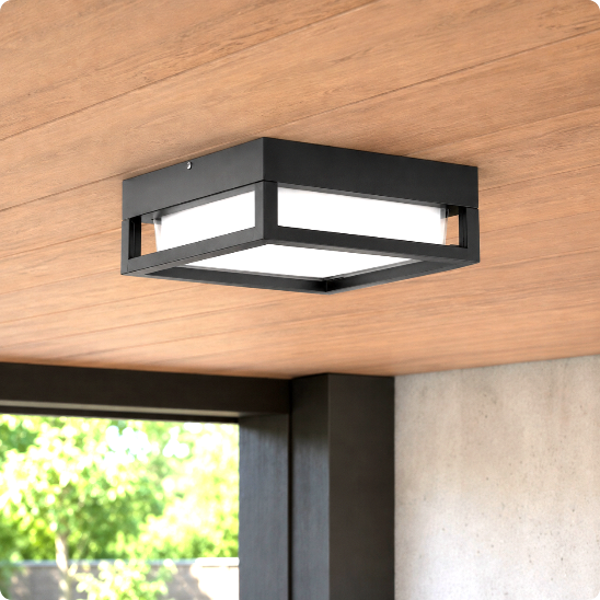 plafonnier exterieur Quadra vu en détail