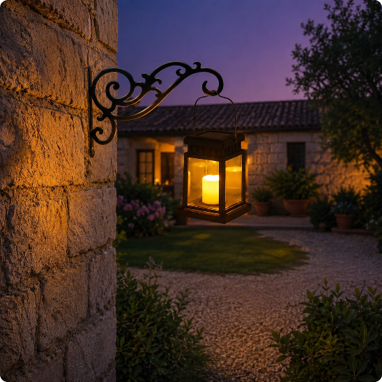 Porte lanterne Arabesque supportant la lanterne lueur nocturne