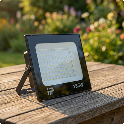 Projecteur led CompactLed posé sur une table
