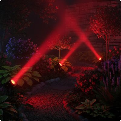 spot exterieur Vénus rouge éclairant une allée