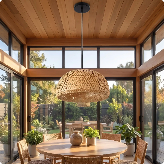 suspension exterieur Natura Glow décorant une véranda