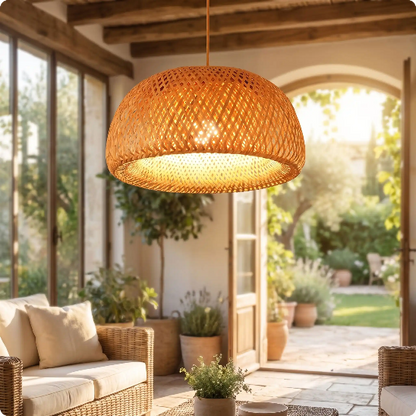 suspension exterieur Natura Glow éclairant une véranda